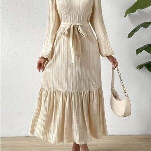 Elegant Cream Maxi Dress
